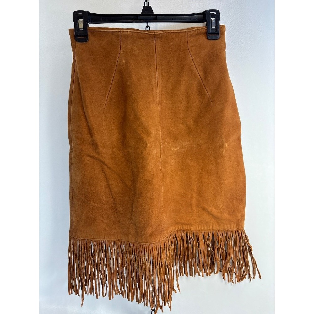 Michael Hoban North Beach Suede Fringe Skirt Sz 5/6 Western Boho Leather